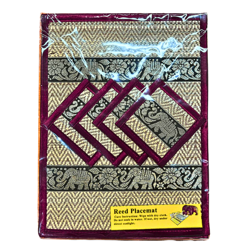 Placemats, coasters, plate mats, coasters, 4-piece set, made from sedge mats, washable, home decorations, cheap price