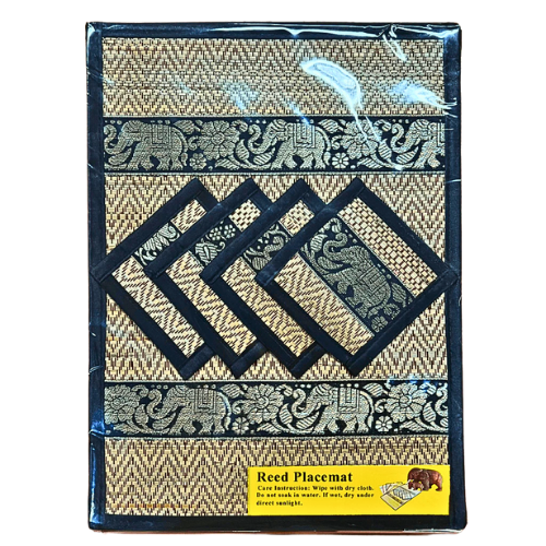 Placemats, coasters, plate mats, coasters, 4-piece set, made from sedge mats, washable, home decorations, cheap price