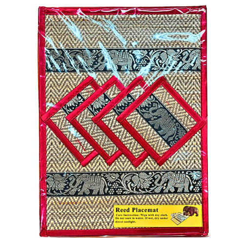 Placemats, coasters, plate mats, coasters, 4-piece set, made from sedge mats, washable, home decorations, cheap price