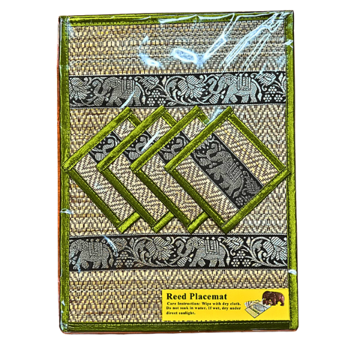 Placemats, coasters, plate mats, coasters, 4-piece set, made from sedge mats, washable, home decorations, cheap price