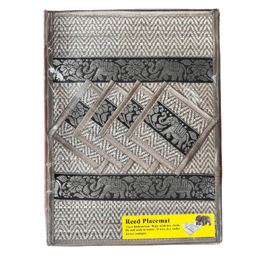Placemats, coasters, plate mats, coasters, 4-piece set, made from sedge mats, washable, home decorations, cheap price