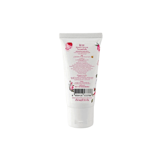 Rose Hand Cream 30 g. Rose scented hand cream helps nourish the skin on your hands to be soft, moist, and with a gentle rose scent.