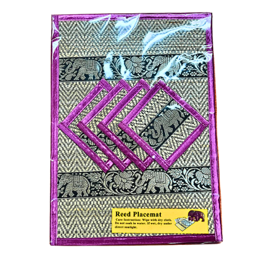 Placemats, coasters, plate mats, coasters, 4-piece set, made from sedge mats, washable, home decorations, cheap price