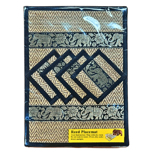 Placemats, coasters, plate mats, coasters, 4-piece set, made from sedge mats, washable, home decorations, cheap price