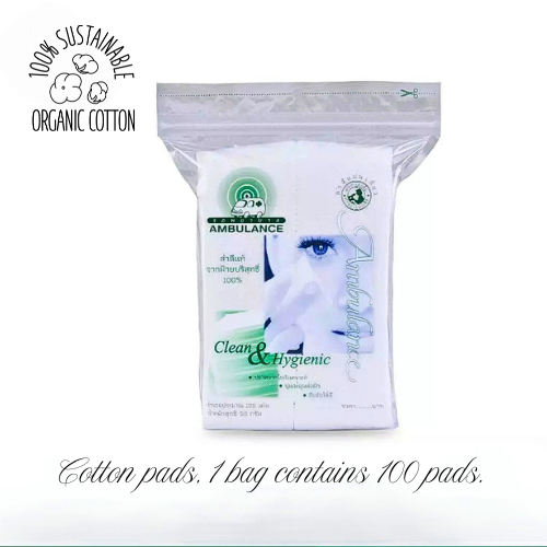 Single cotton pad, Ambulance brand Size 400 sheets Gentle, even for sensitive skin, such as baby's skin or facial skin