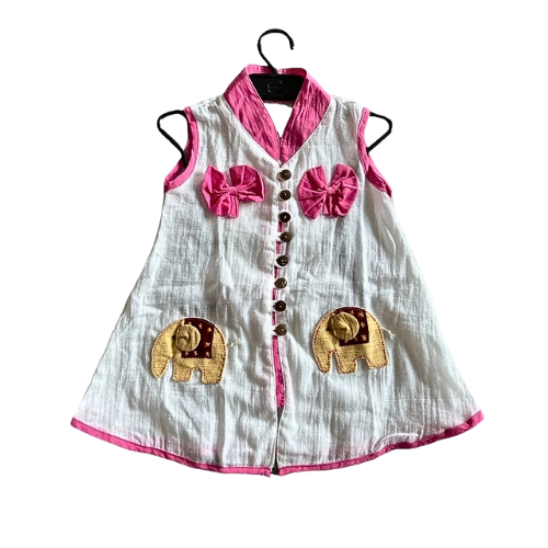 Premium Handmade Thai Cotton Girls' Dress with Elephant Pattern π