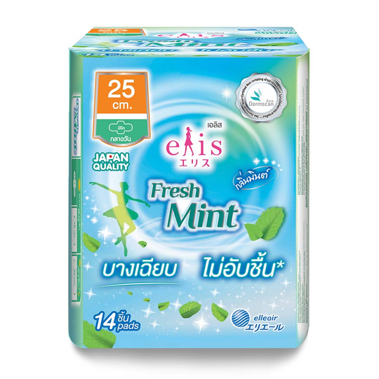 Elis Freshmint Sanitary Napkins Daytime 25 cm. Pack of 14 pieces/เอลิส ผ้าอนามัยเฟรชมินต์ กลางวัน 25 ซม. แพ็ค 14 ชิ้น