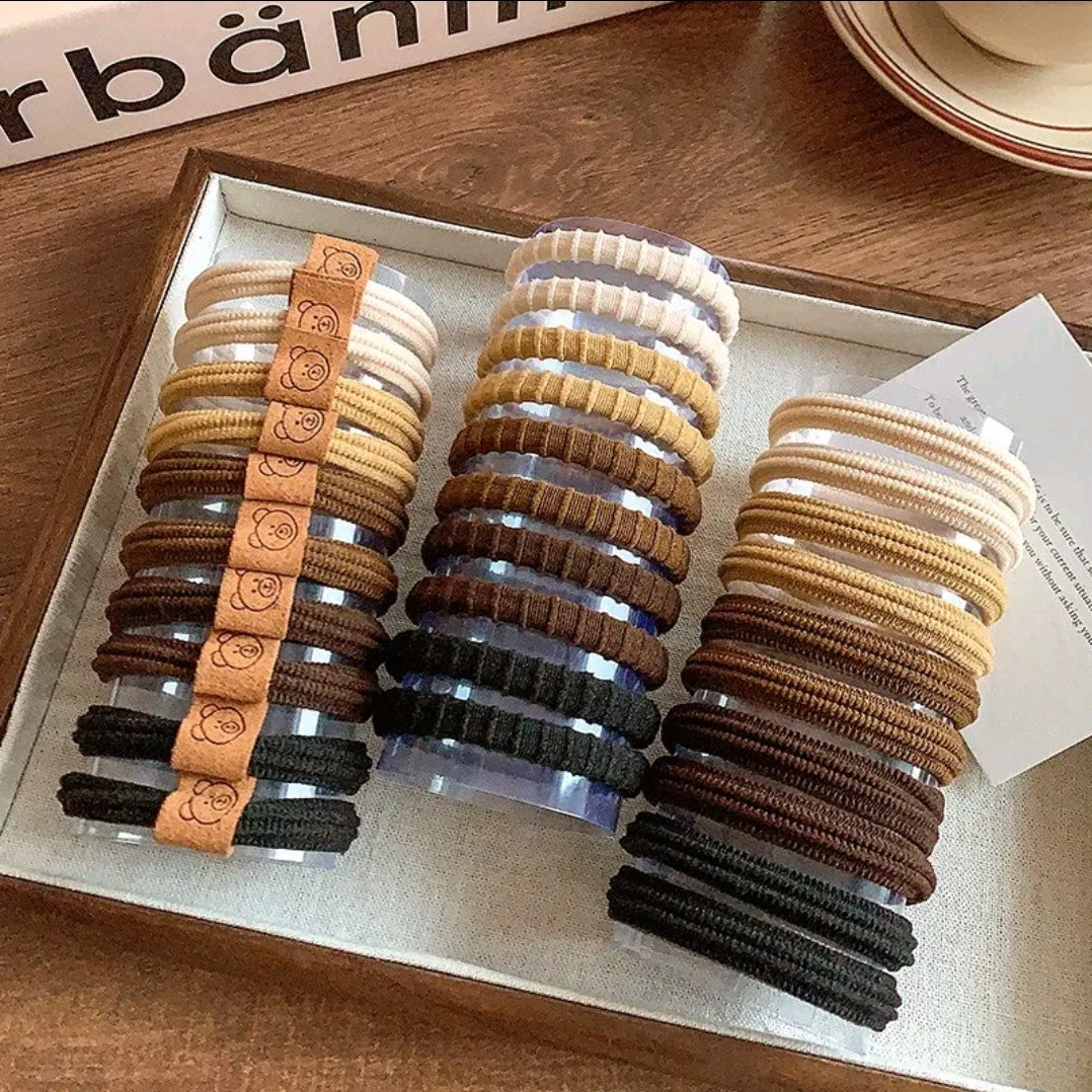 136pieces of Korean style hair bands, soft and beautiful colors