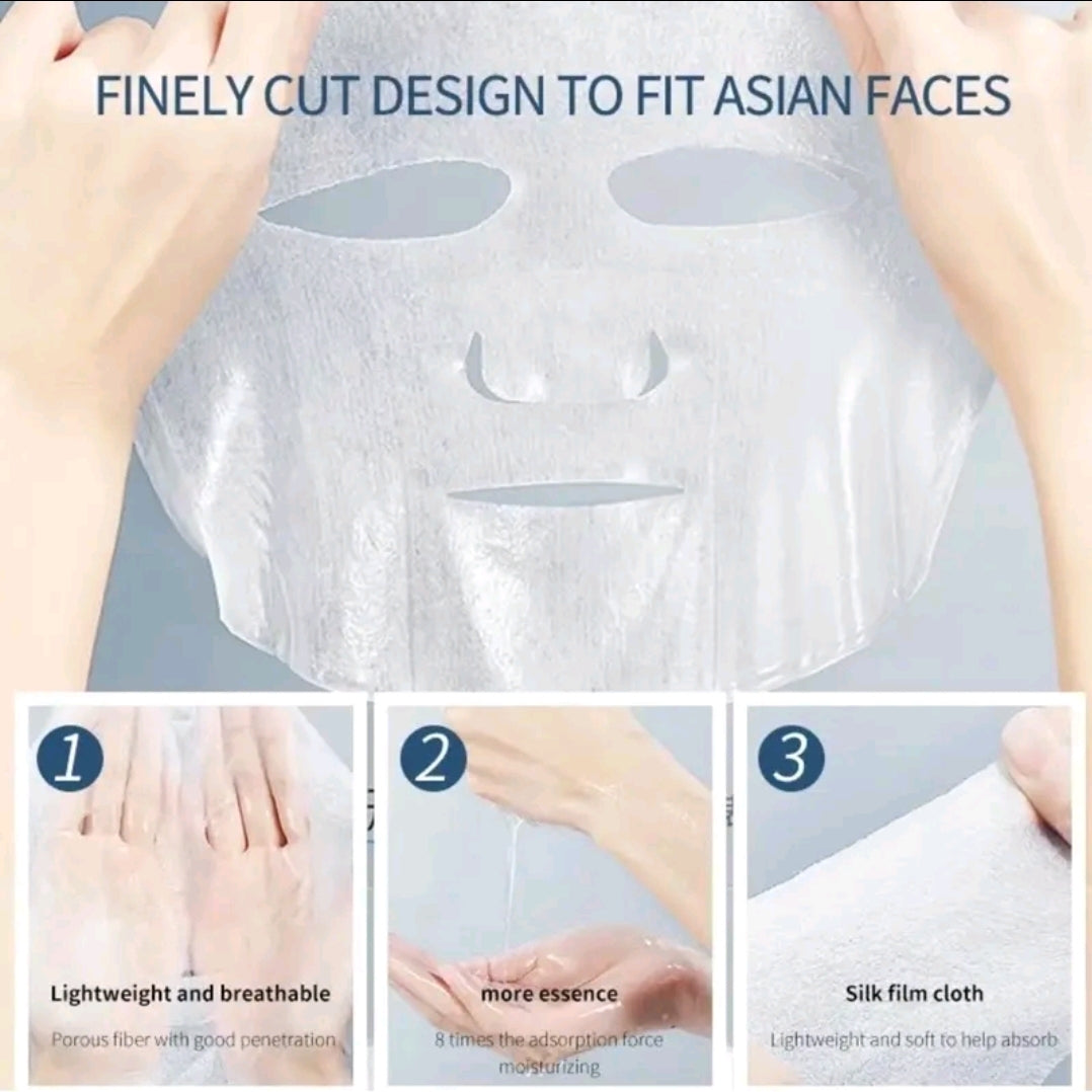 1 box 7 pieces Bird's nest extract facial mask reduces deep wrinkles, suitable for sensitive skin, pregnant women and acne-prone skin.
