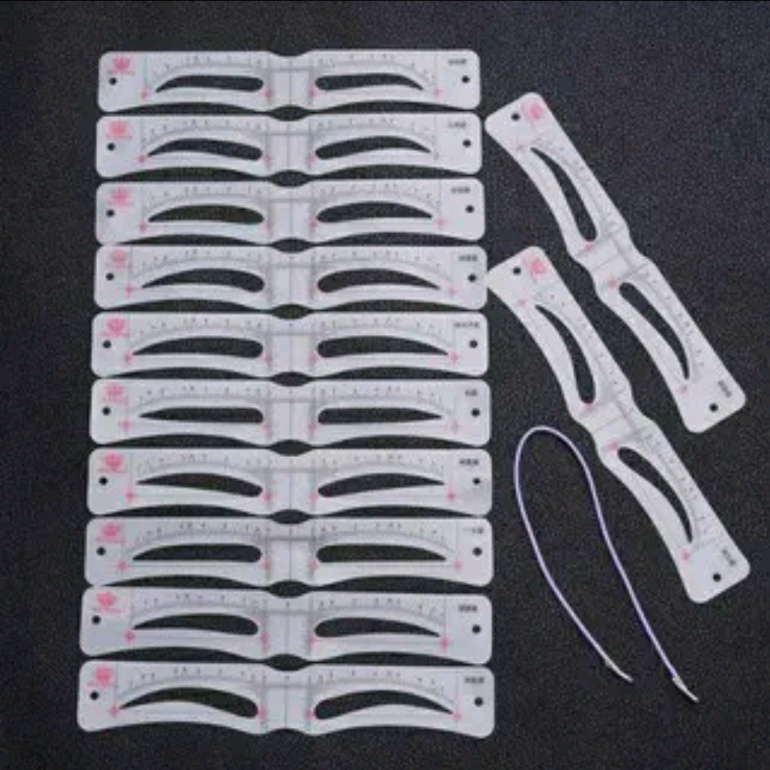 12 types of eyebrow pencils, 12 shapes, with a strap, easy to use, reusable