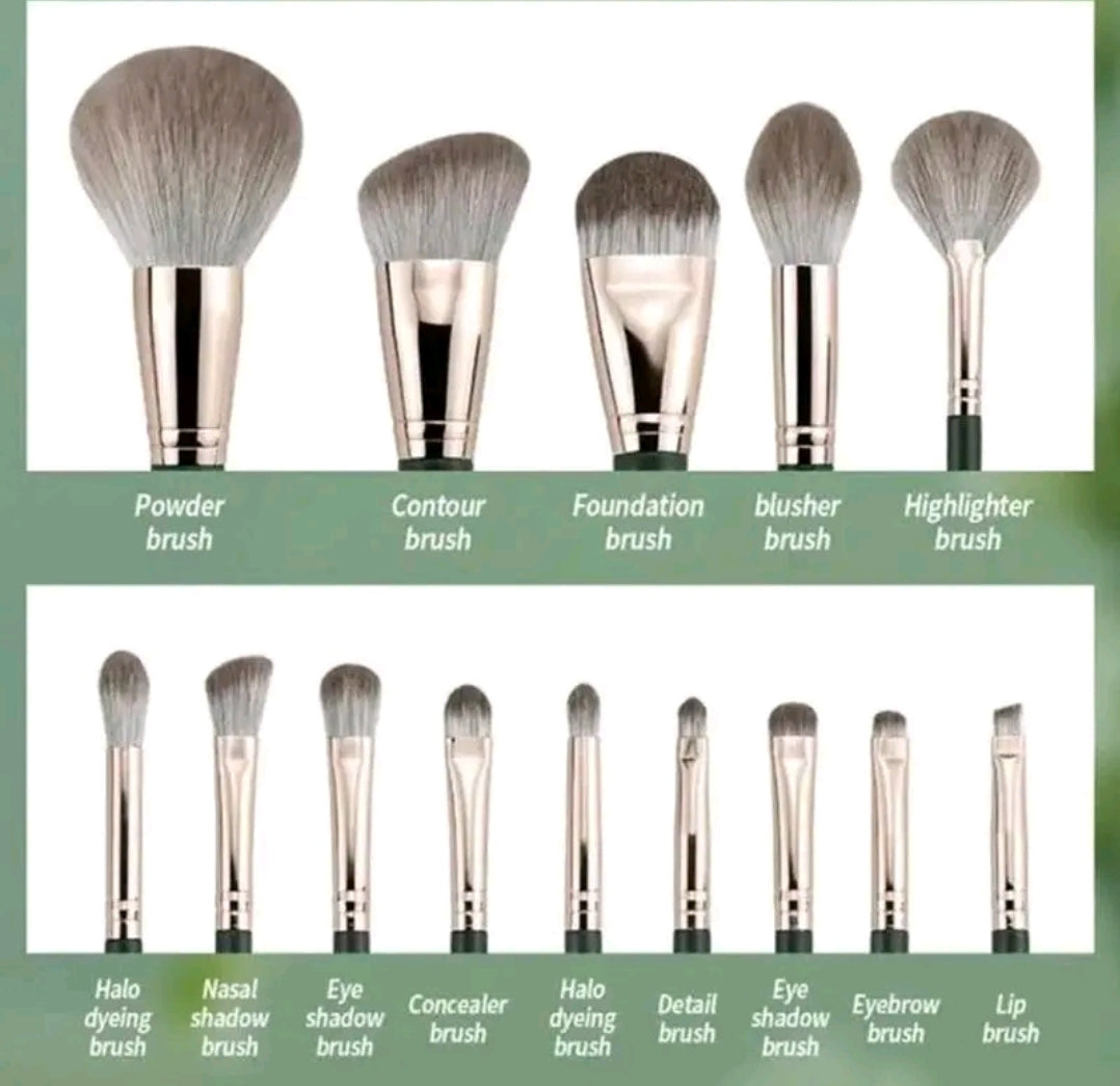 14pcs makeup brush set with bag, convenient to carry and store