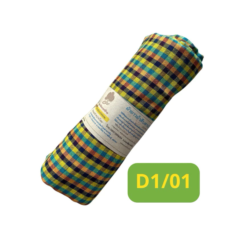 Soft cotton towel, size 75x180 cm., standard Thai male model, mud-dyed cloth, souvenir, giftMixed colors and patterns ผ้าขาวม้าเนื้อนุ่ม ขนาด 75x180 ซม.รุ่นมาตราฐานชายไทย ผ้าหมักโคลน ของฝาก ของที่ระลึก ของกำนัล ตละสีและลาย