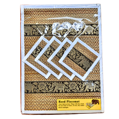 Placemats, coasters, plate mats, coasters, 4-piece set, made from sedge mats, washable, home decorations, cheap price