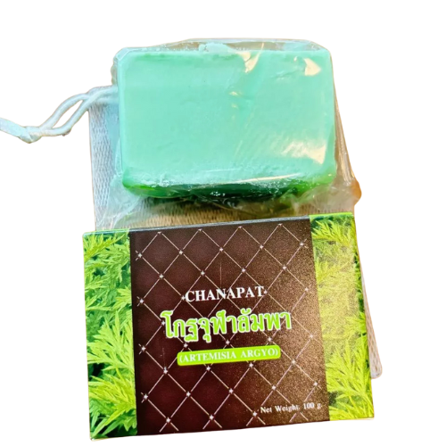 Soap made from Koth Chula Lampha to treat strong body odor, odor, sour smell, body odor, old person odor, comes with a net bag for every bar.