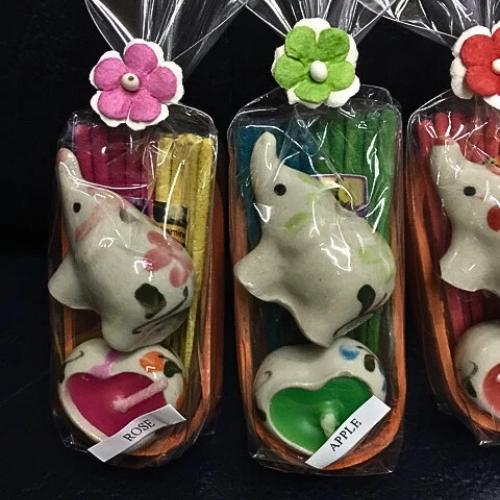 Incense elephant set, incense, aromatic incense, incense sticks/candles set, little elephant, souvenirs, home decoration gifts