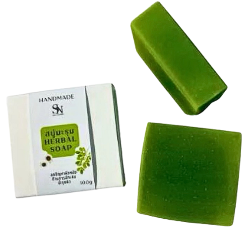 Organic soap with moringa leaves, size 100 grams, handmade