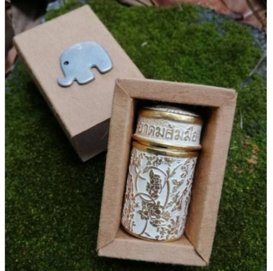 1 tube of gold-plated white inhaler, metal tube, Thai pattern