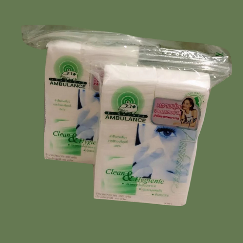 Single cotton pad, Ambulance brand  Size 400 sheets  Gentle, even for sensitive skin, such as baby's skin or facial skin