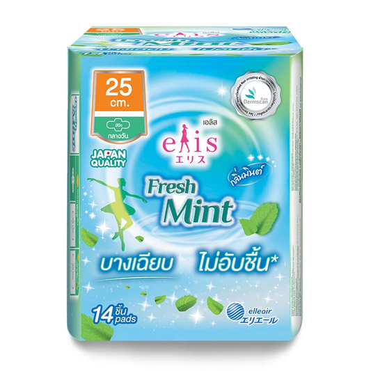 Elis Freshmint Sanitary Napkins Daytime 25 cm. Pack of 14 pieces/เอลิส ผ้าอนามัยเฟรชมินต์ กลางวัน 25 ซม. แพ็ค 14 ชิ้น