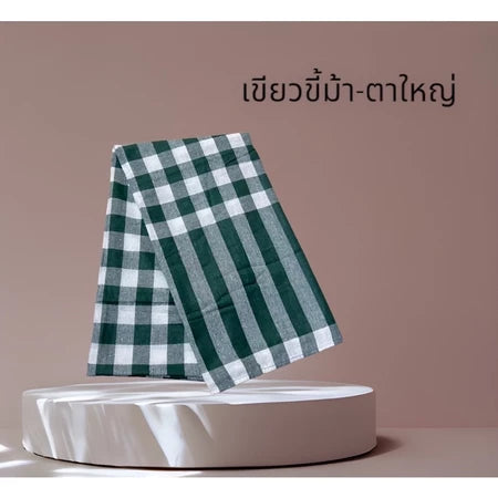 Cotton towel, size 80x180cm, sewn edges, mixed patterns ผ้าขาวม้าฝ้าย ขนาด80x180cm เย็บขอบ